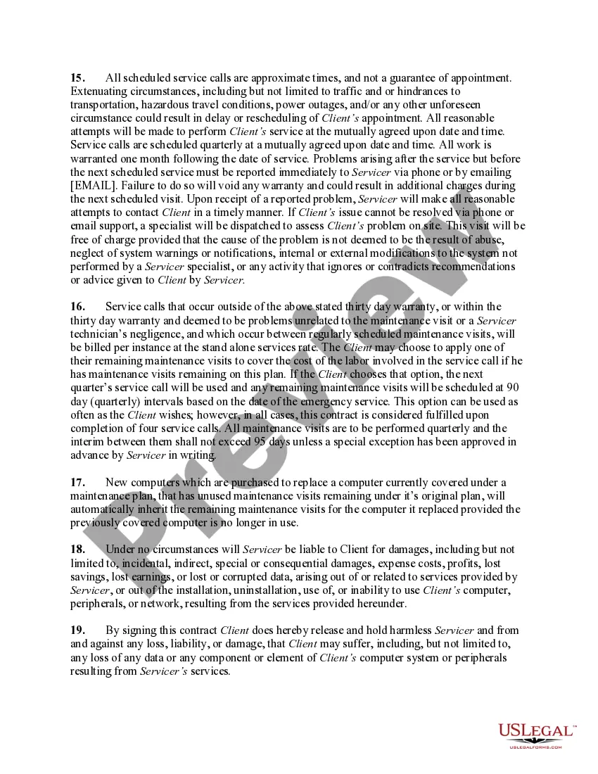 Get Maintenance Contract for Personal Computers Preview Maintenance Contract for Personal Computers