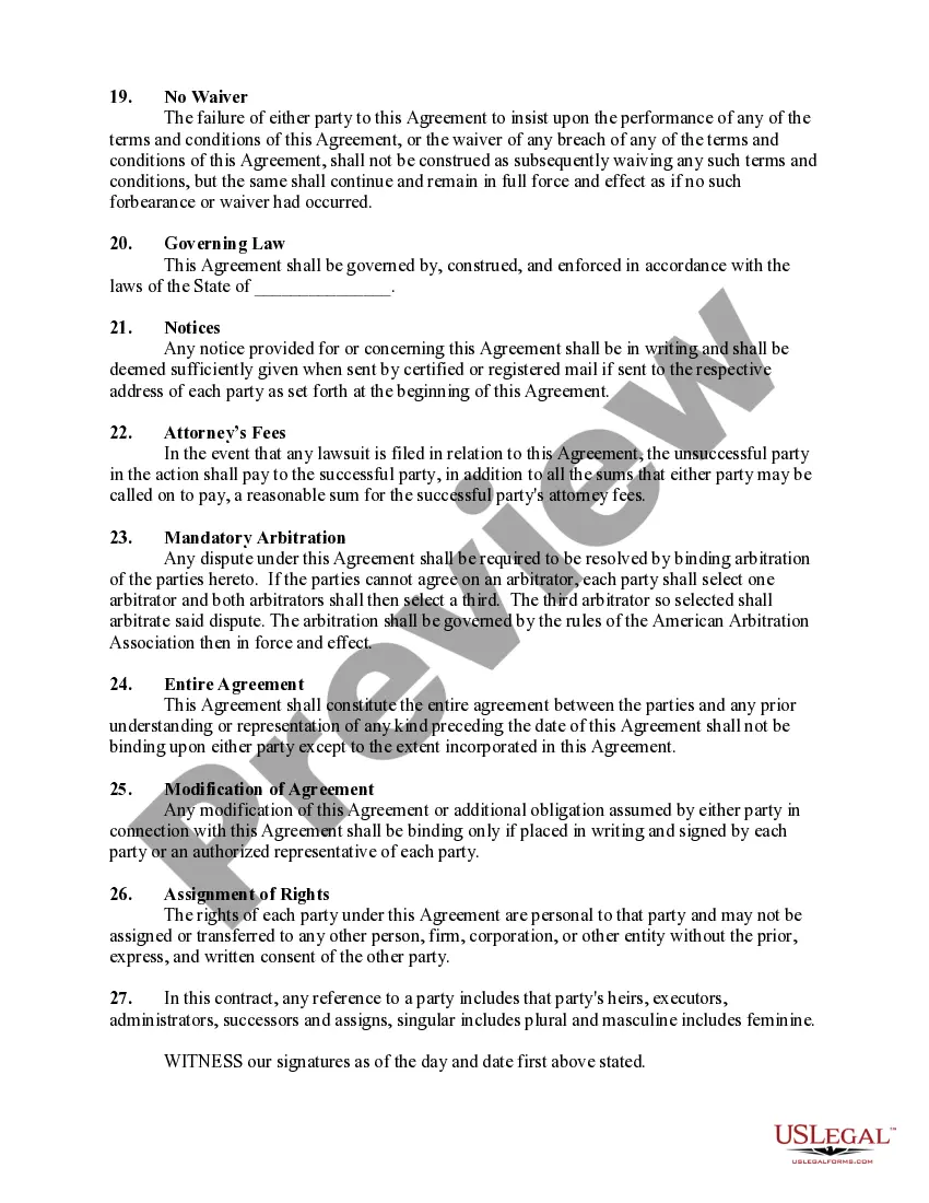 Preview Lease of Space or Booth to Sell and Concessions