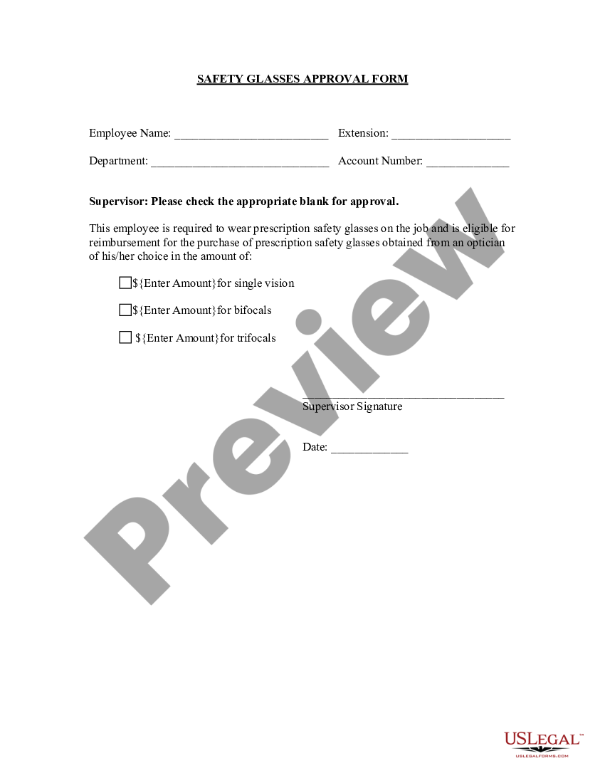 Alabama Safety Glasses Approval Form Form For Safety Glasses Us Legal Forms 5483