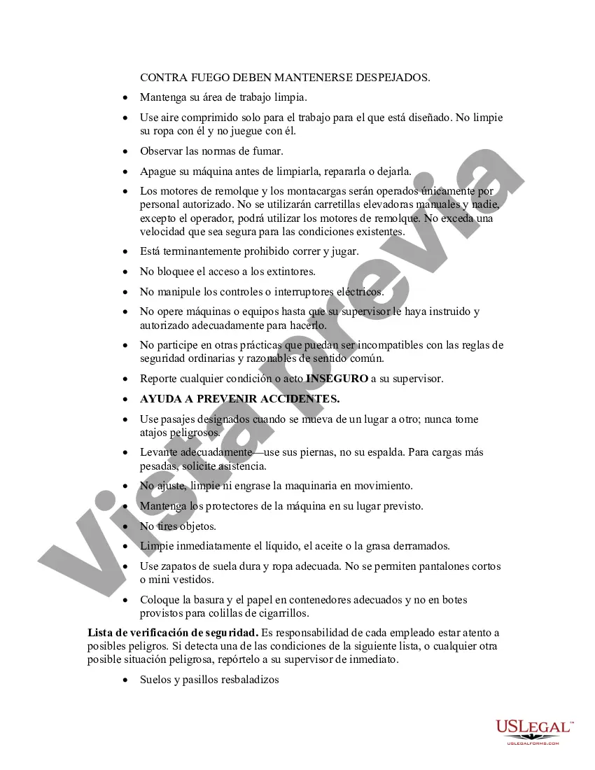 Preview Normas de seguridad en el lugar de trabajo