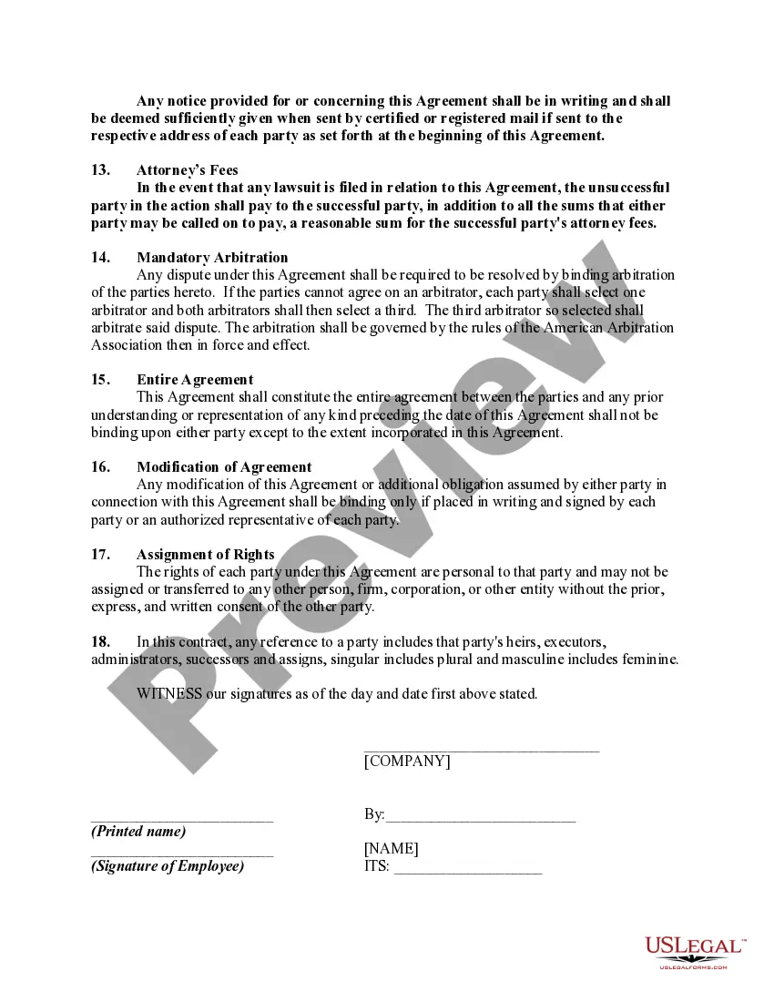 Preview Employment Agreement with a Security, Investigator, Personal Protection, and/or Overseas Force Protection Officer