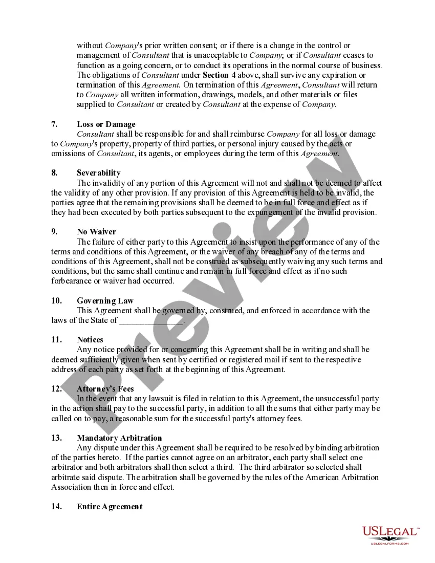 Preview Consultant Agreement to Prepare Financial Report