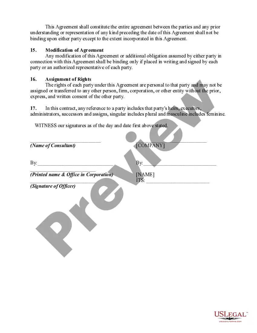 Preview Consultant Agreement to Prepare Financial Report