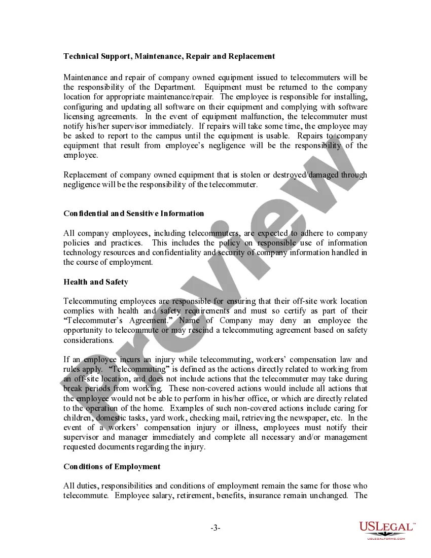 Get Telecommuting Policy Preview Telecommuting Policy