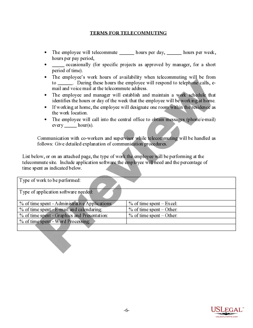 Get Telecommuting Policy Preview Telecommuting Policy