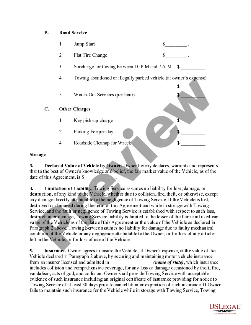 Get Contract for Vehicle Towing, Wrecker and Storage Services Preview Contract for Vehicle Towing, Wrecker and Storage Services