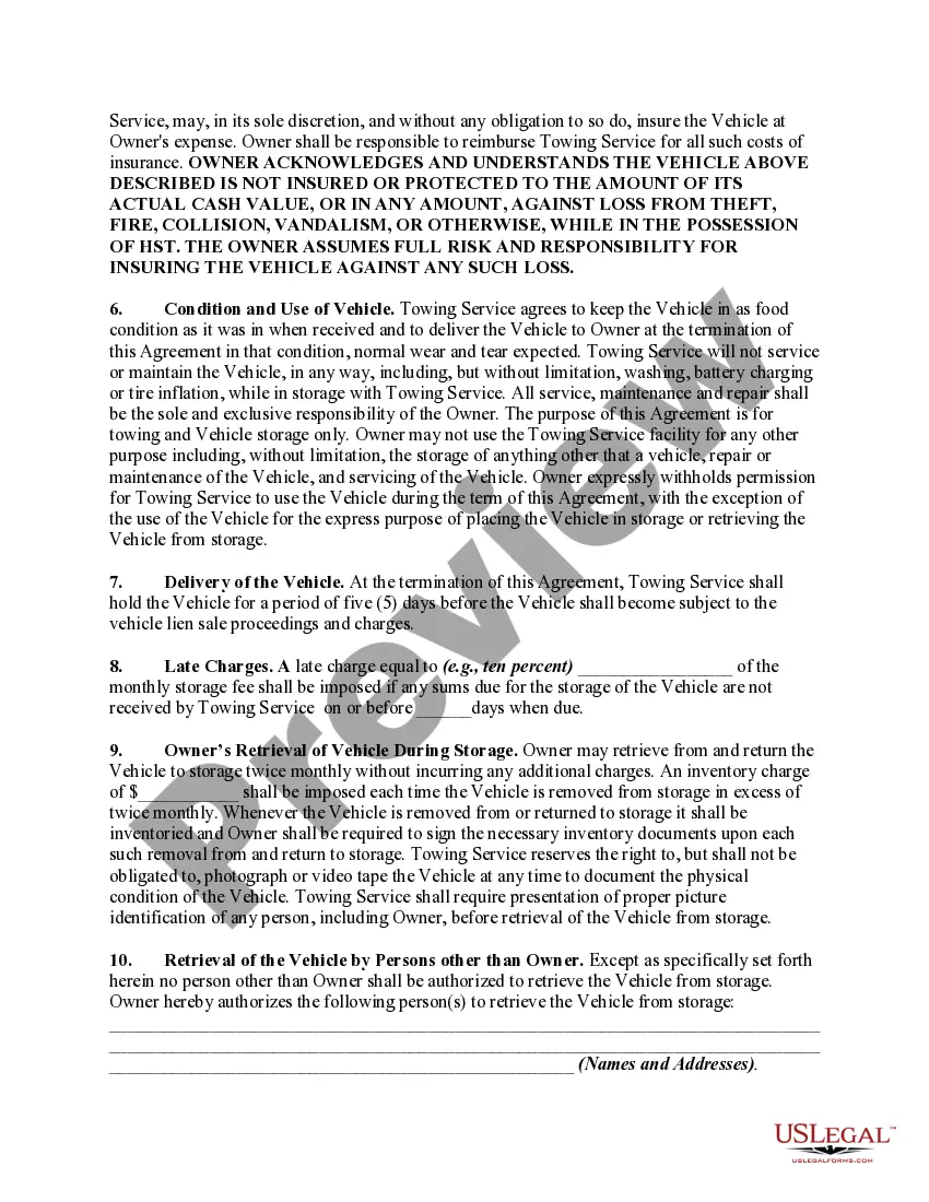 Get Contract for Vehicle Towing, Wrecker and Storage Services Preview Contract for Vehicle Towing, Wrecker and Storage Services