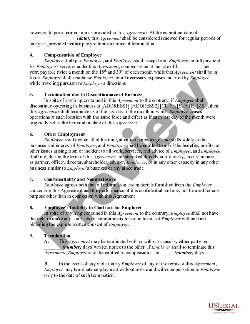 Preview Employment Agreement-Graphic Designer