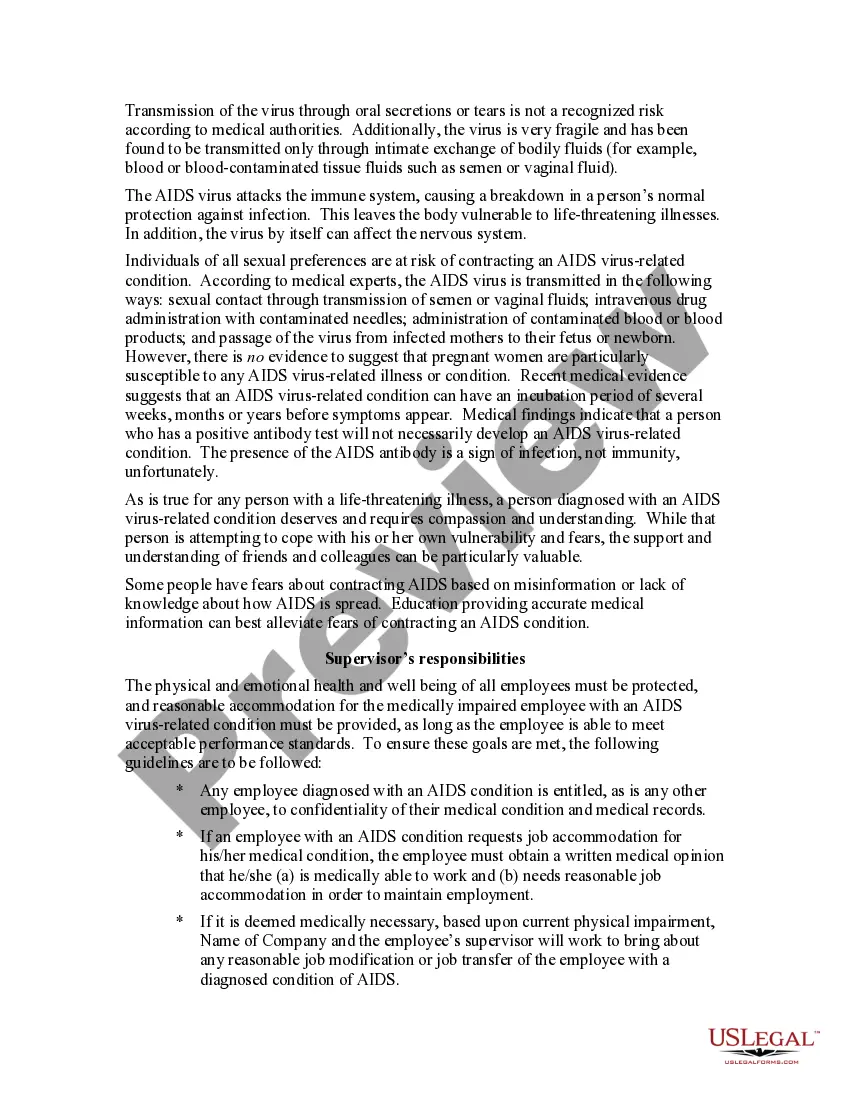 Preview Company Policy on AIDS