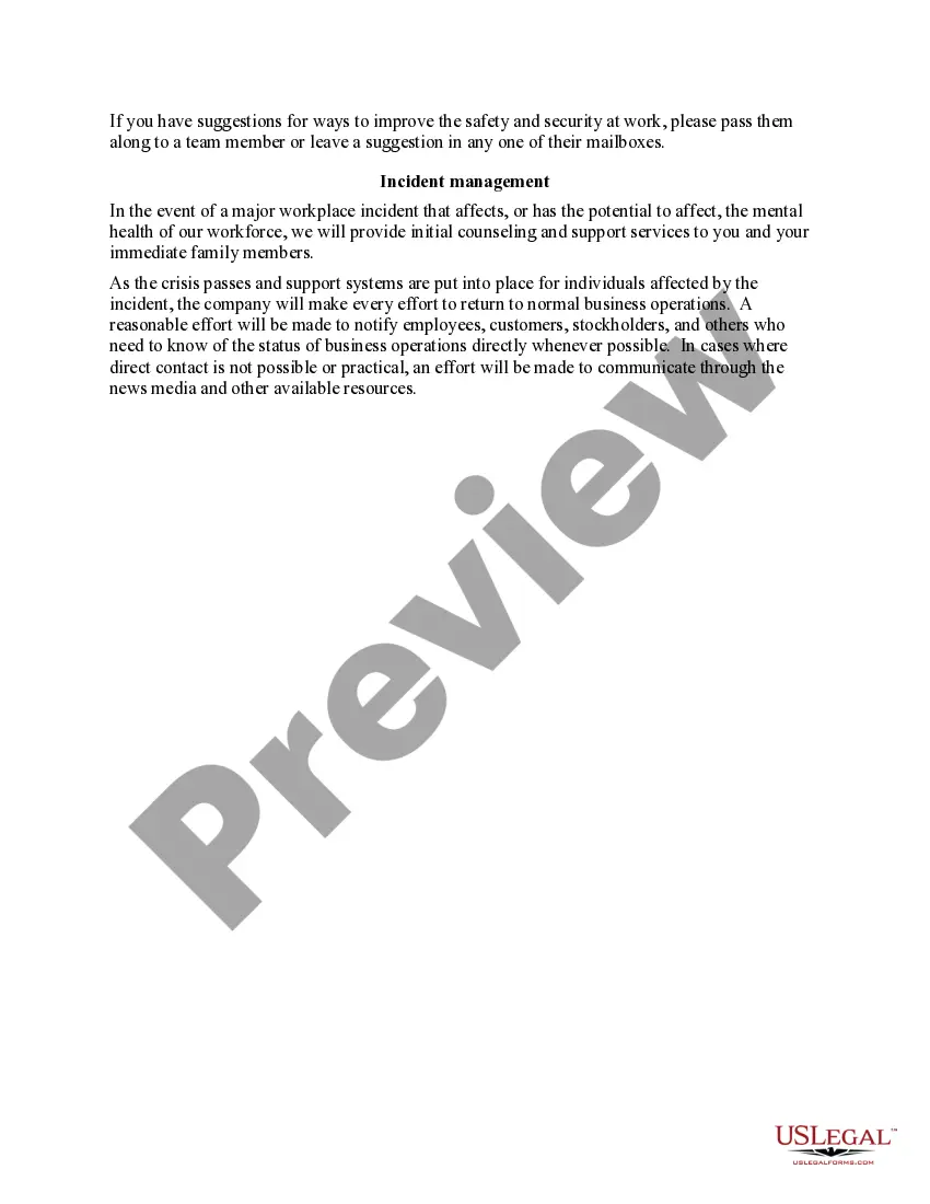 Get Violence in the Workplace Prevention Policy Preview Violence in the Workplace Prevention Policy