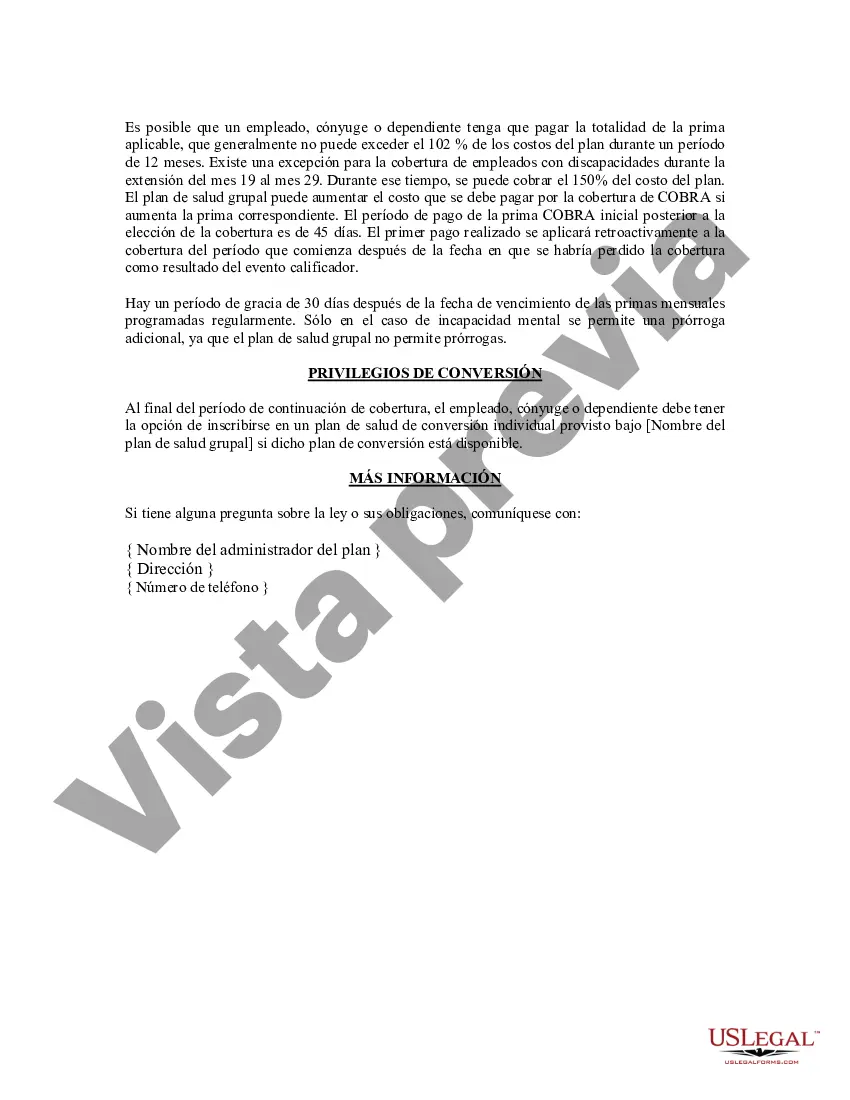 Preview Resumen de derechos y obligaciones bajo COBRA