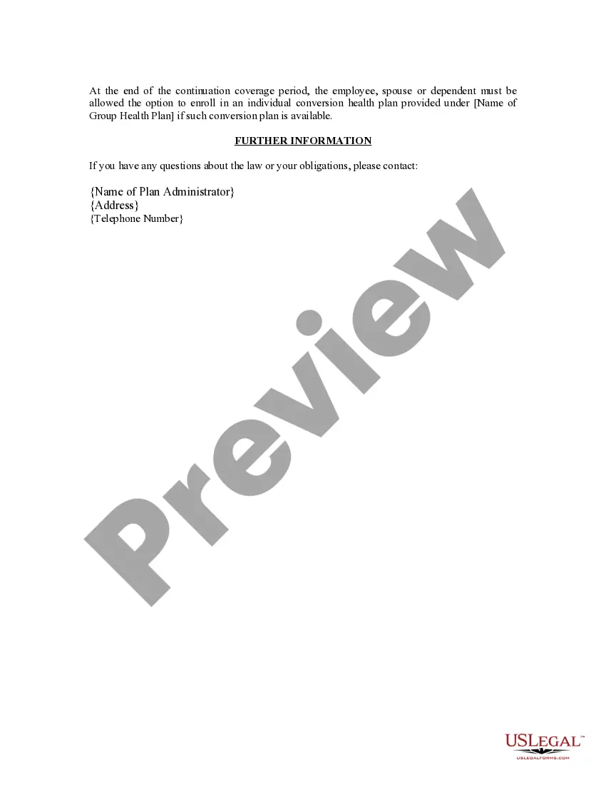 Get Summary of Rights and Obligations under COBRA Preview Summary of Rights and Obligations under COBRA