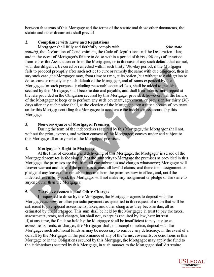 Preview Mortgage of Condominium Unit