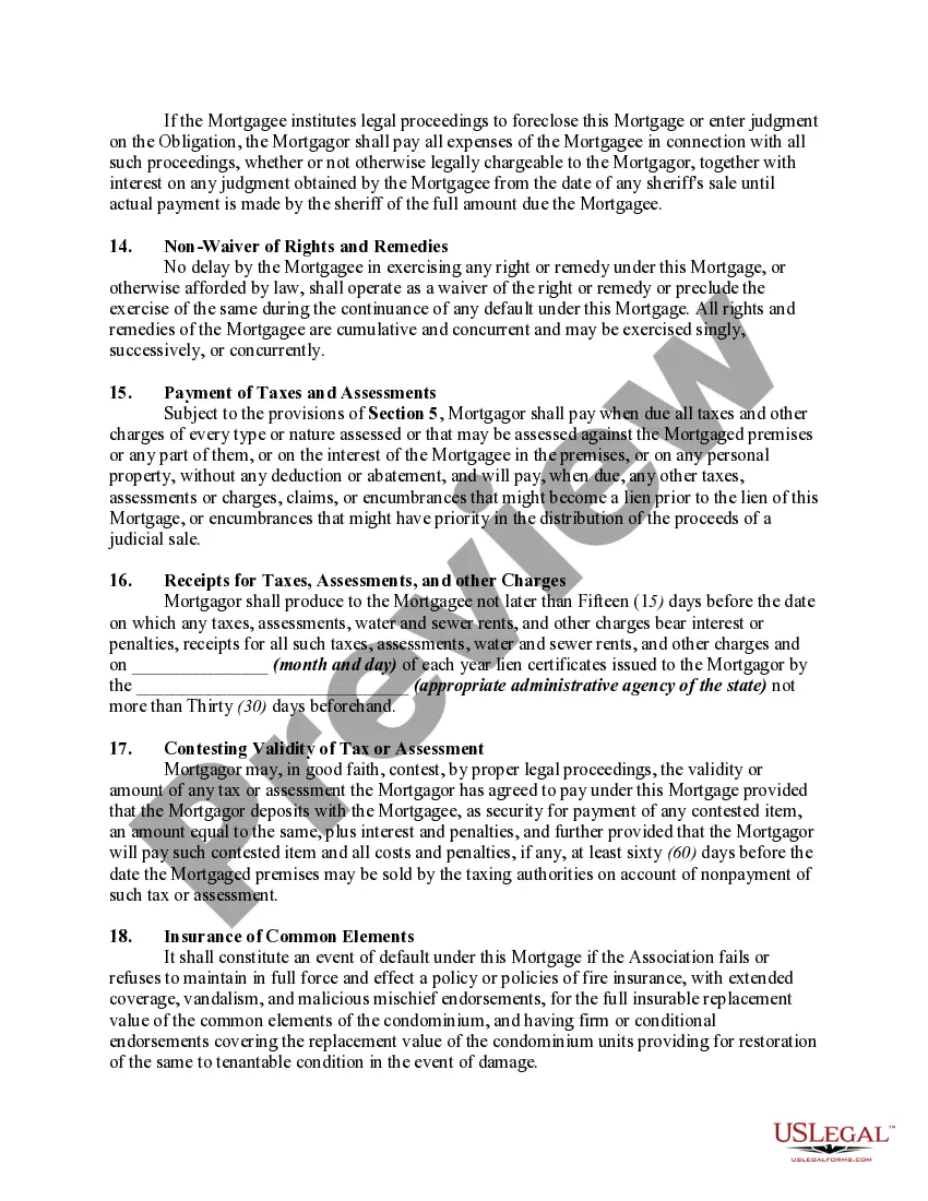 Preview Mortgage of Condominium Unit