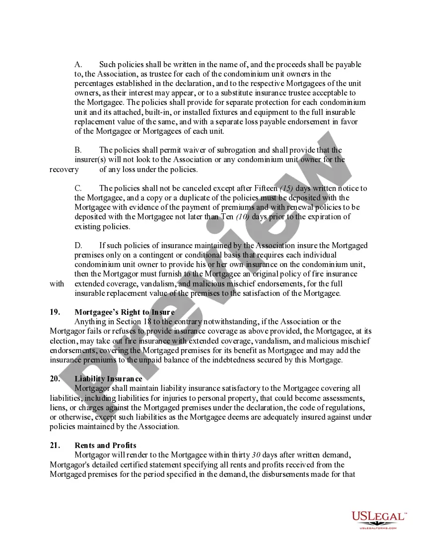 Preview Mortgage of Condominium Unit
