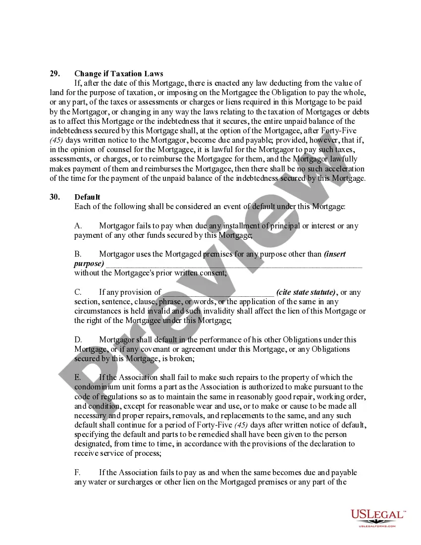 Preview Mortgage of Condominium Unit