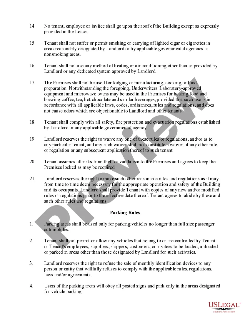 Get Rider to Lease of Office Building with Rules and Regulations Preview Rider to Lease of Office Building with Rules and Regulations