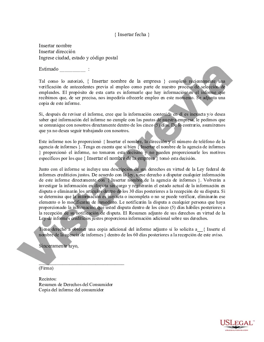 Preview Denegación de empleo basada en una verificación de antecedentes previa al empleo