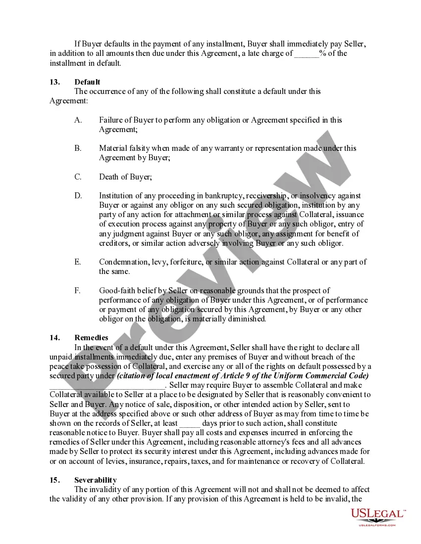 Get Security Agreement with regard to Installment Sale of Mobile Home with Attached Assignment and Promissory Note Preview Security Agreement with regard to Installment Sale of Mobile Home with Attached Assignment and Promissory Note