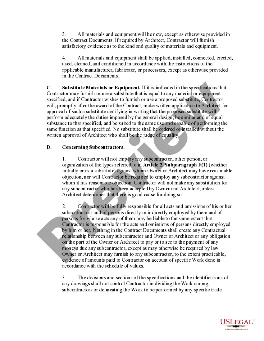 Get Contract for Construction of a Building with Architect to be Owner Preview Contract for Construction of a Building with Architect to be Owner