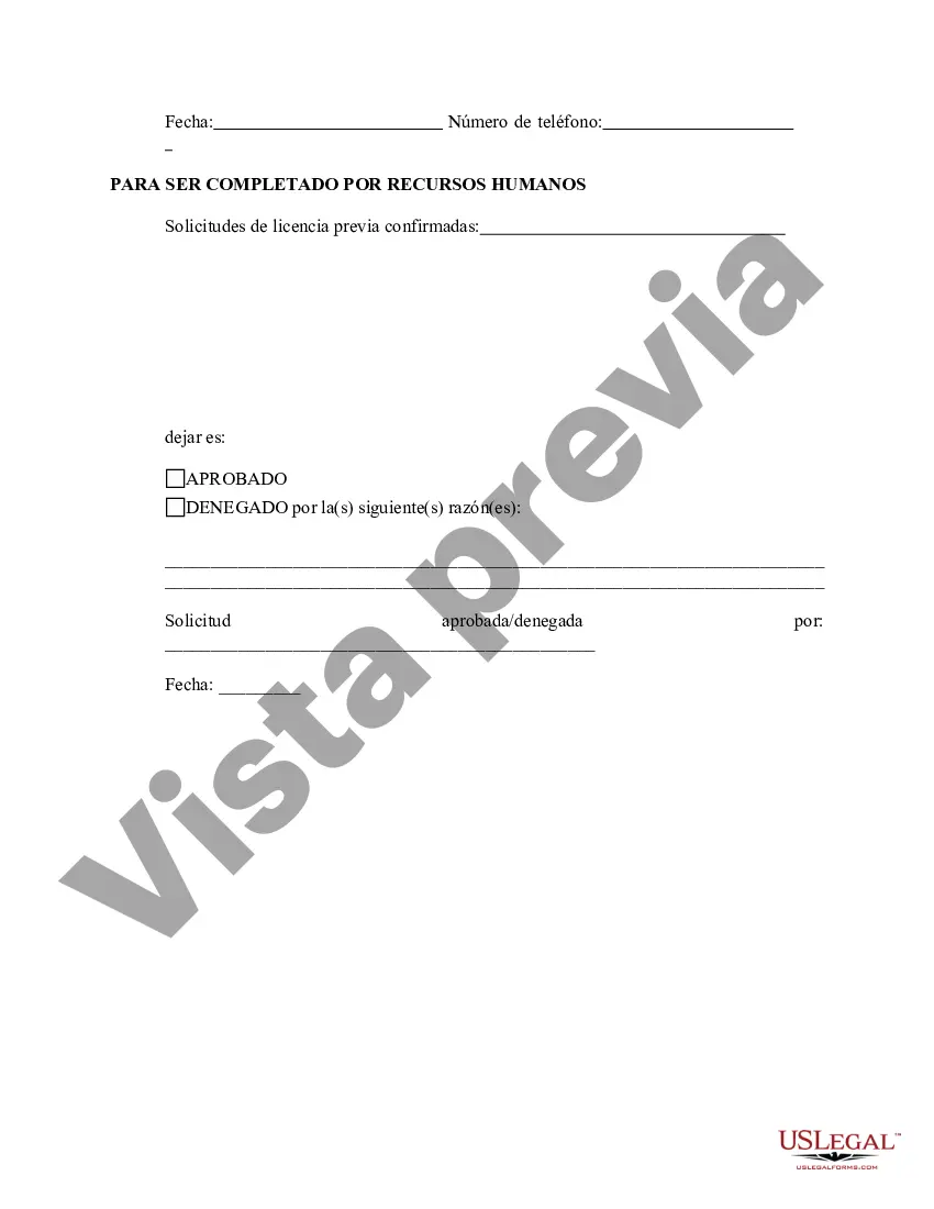 Preview Formulario de solicitud de licencia familiar y médica