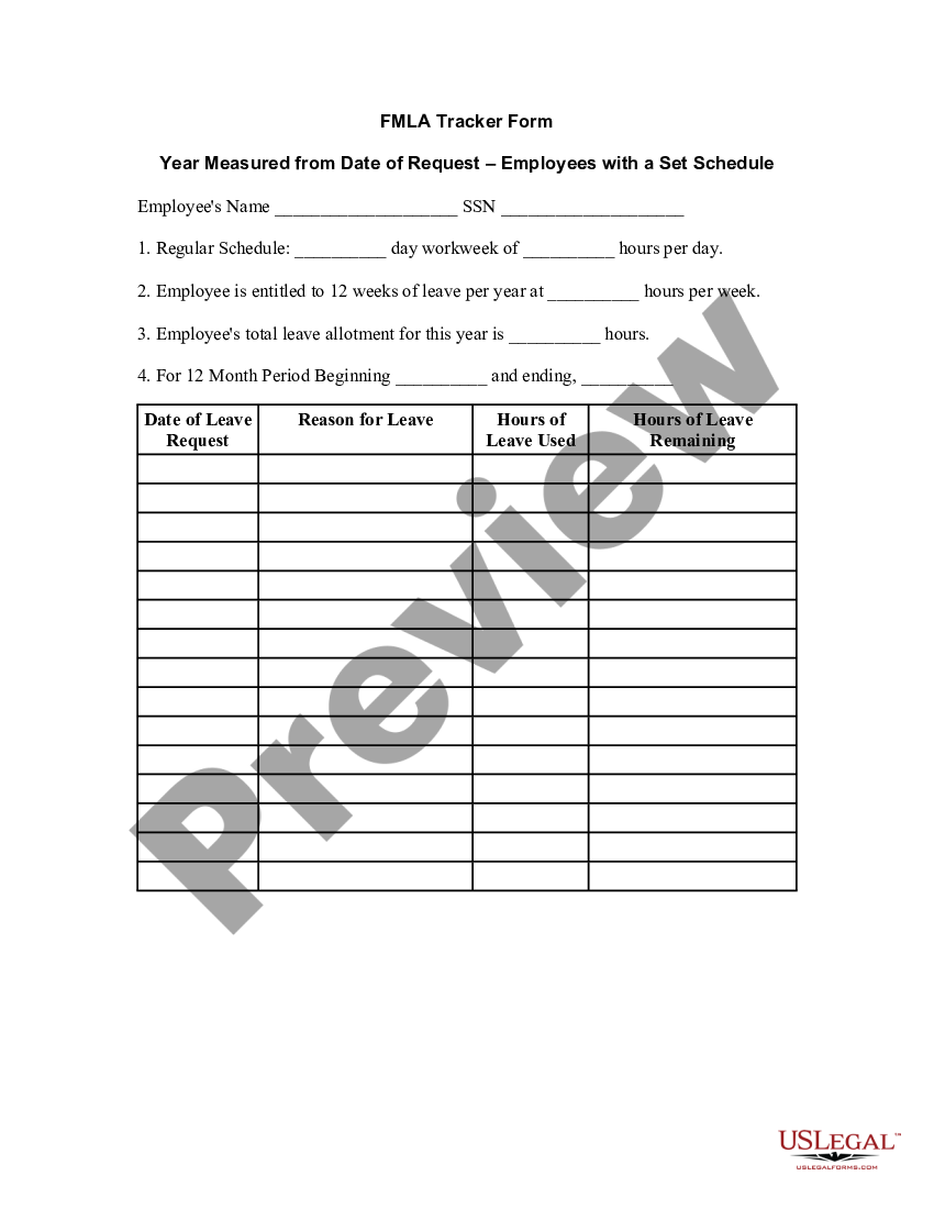 Illinois FMLA Tracker Form Year Measured from Date of Request Fmla