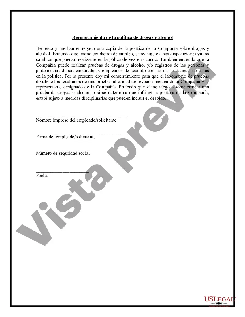 Preview Reconocimiento de la política de drogas y alcohol