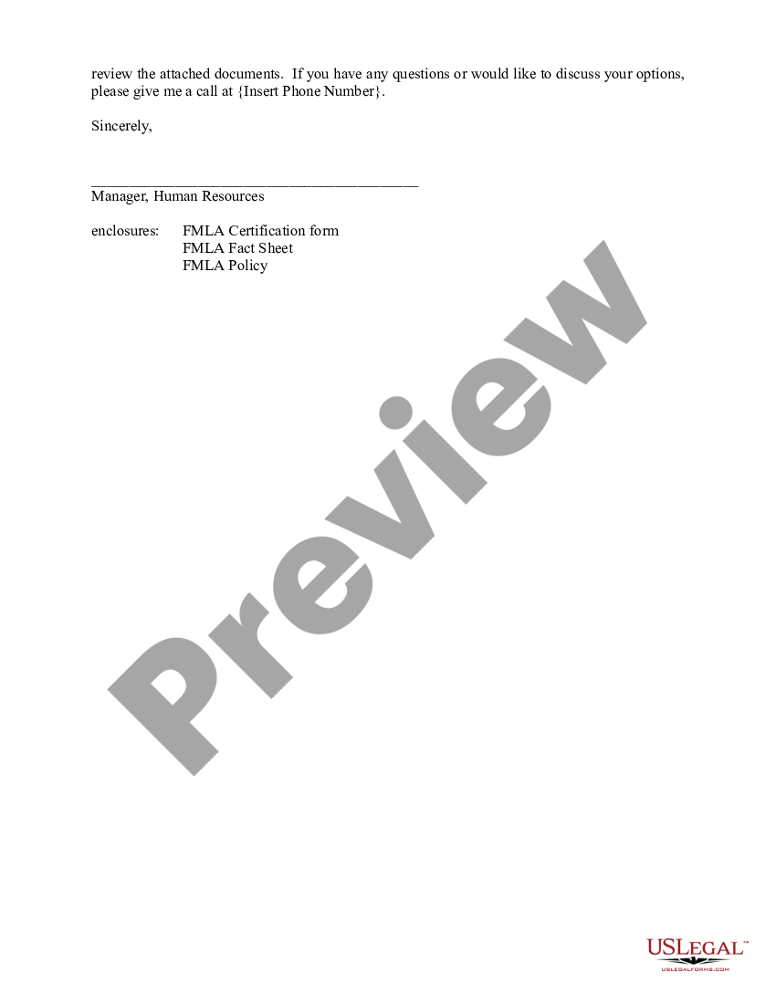 FMLA Information Letter to Employee US Legal Forms FMLA Information Letter to Employee US Legal Forms
