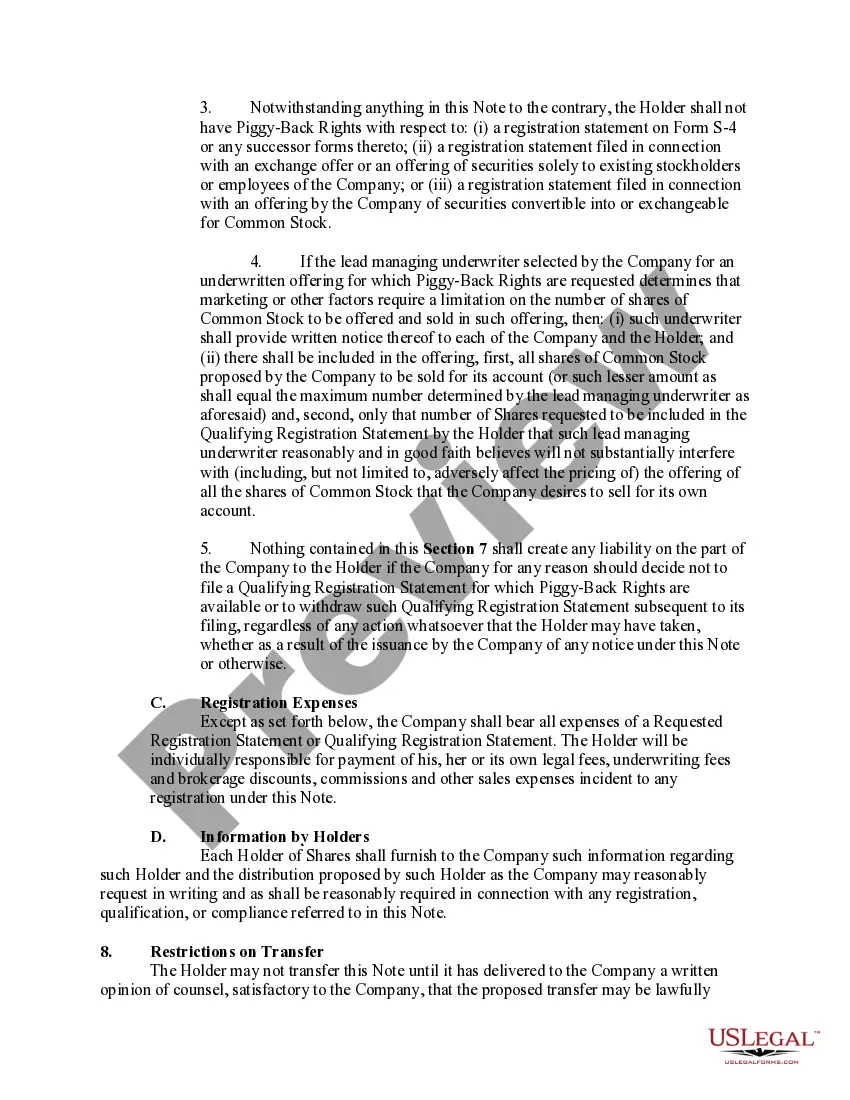 Preview Convertible Promissory Note by Corporation -- One of Series of Notes Issued Pursuant to Convertible Note Purchase Agreement