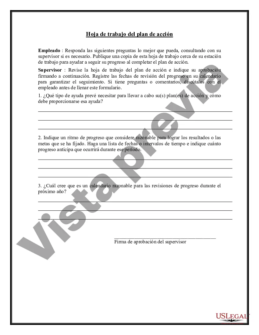 Preview Hoja de trabajo del plan de acción