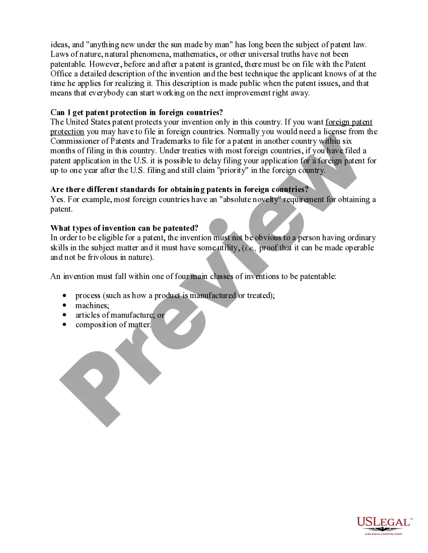 Preview Checklist ??? FAQ About Patents