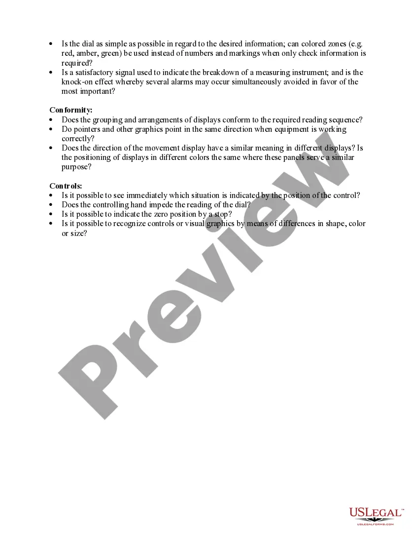 Get Checklist - Ergonomics Preview Checklist - Ergonomics