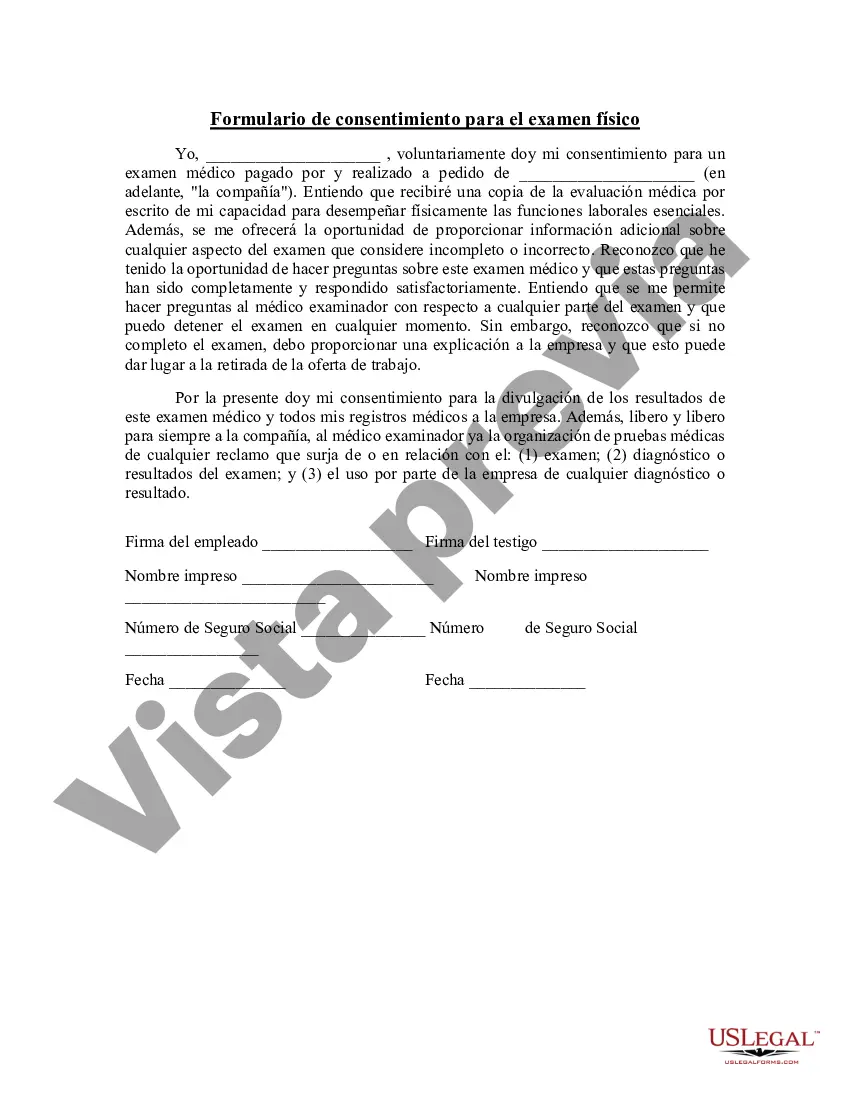 Preview Formulario de consentimiento para el examen físico