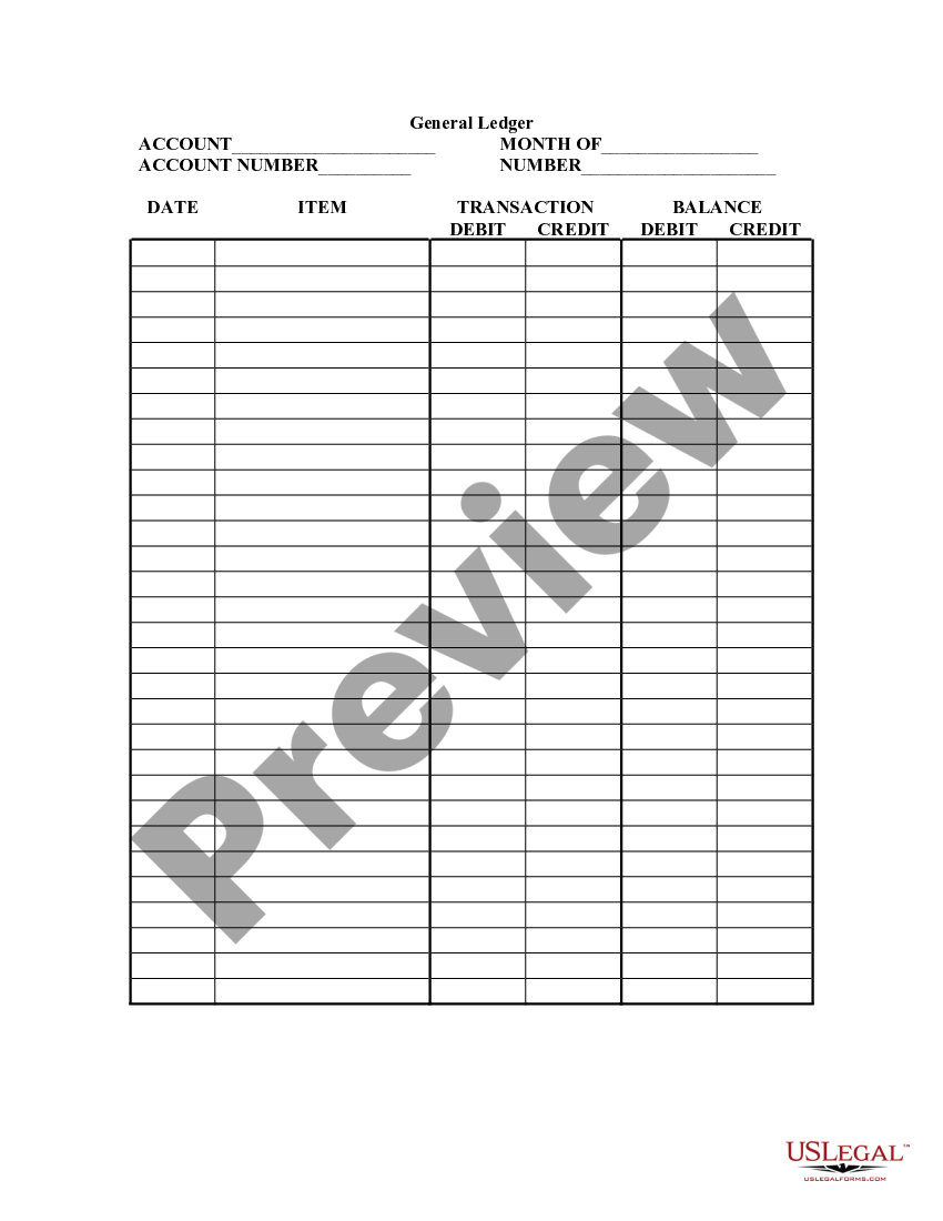 General Ledger US Legal Forms