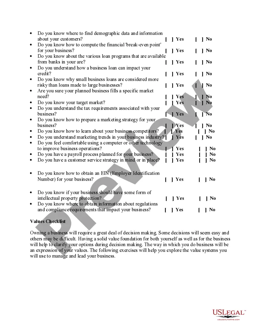 Preview Personal Strengths and Weaknesses - Owning a Small Business