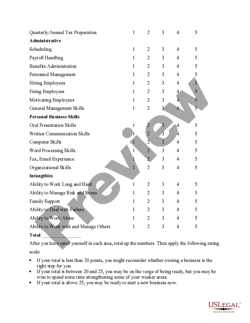 Preview Worksheet - Strengths & Weaknesses Analysis
