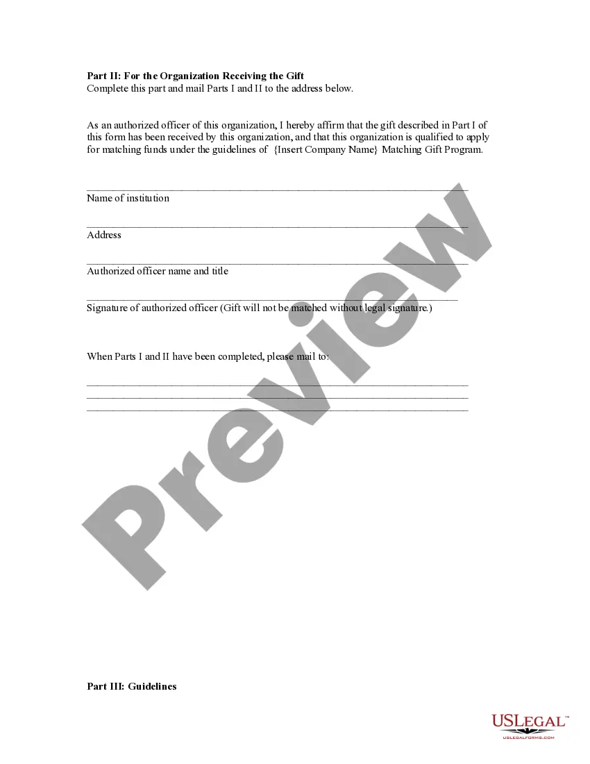 Get Matching Gift Form Preview Matching Gift Form