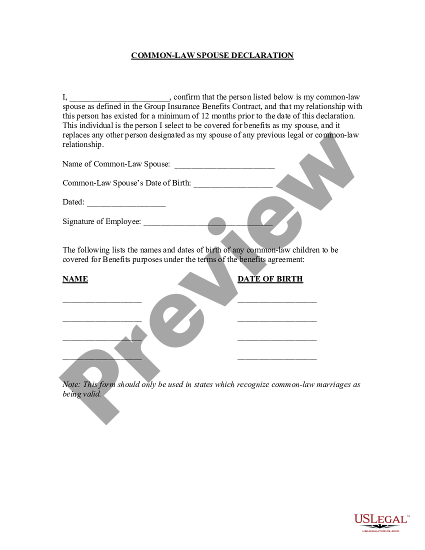 Georgia Common Law Spouse Or Marriage Declaration Or Affidavit Social Security Spousal 4071