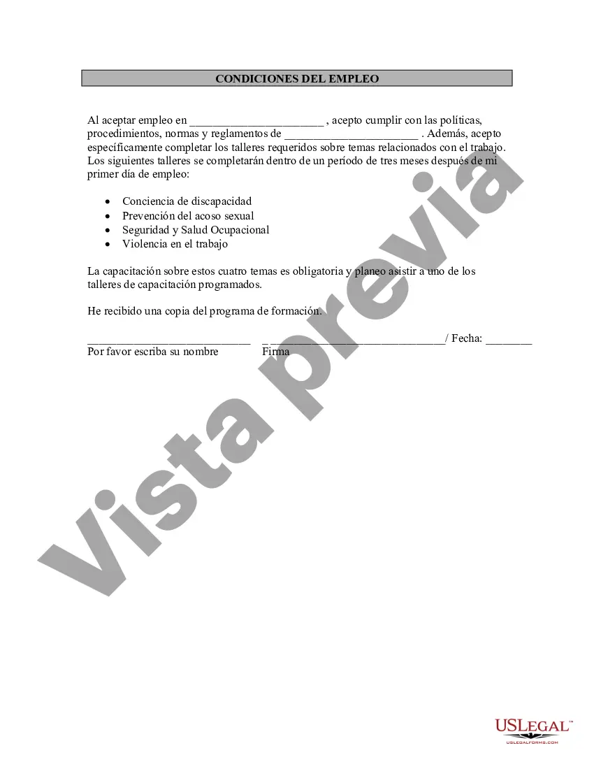 Preview Condiciones de Empleo - Talleres Obligatorios