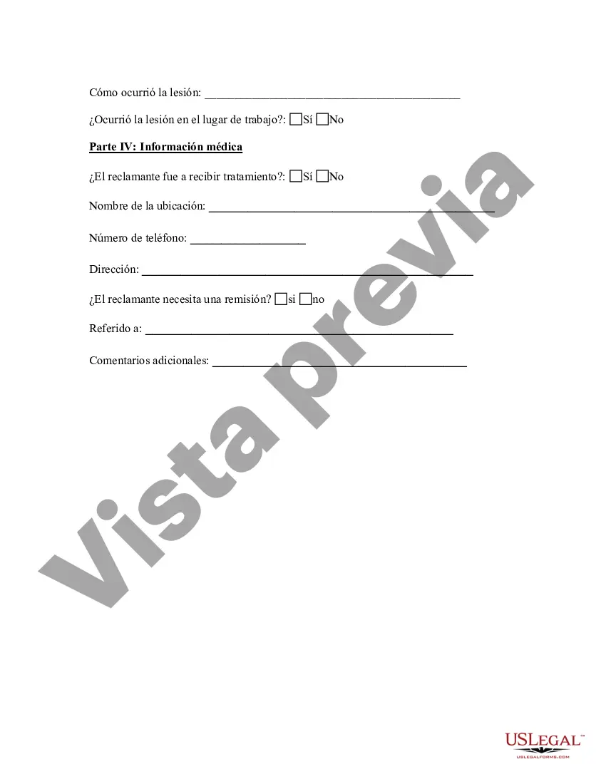 Preview Centro de llamadas de informes de lesiones: preguntas de la entrevista