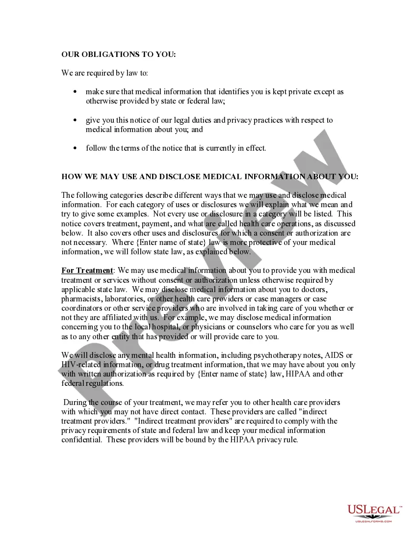 Get HIPAA Notice of Privacy Practices Preview HIPAA Notice of Privacy Practices