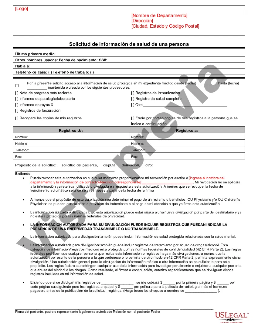 Preview Solicitud de Información de Salud de un Individuo