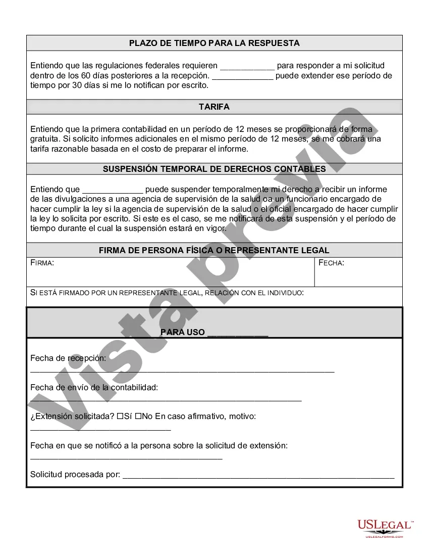 Preview Solicitud de Contabilidad de Divulgaciones de Información de Salud Protegida