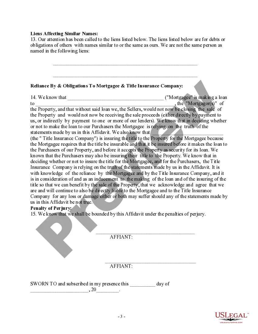Get Owner's - Seller's - Affidavit Preview Owner's - Seller's - Affidavit