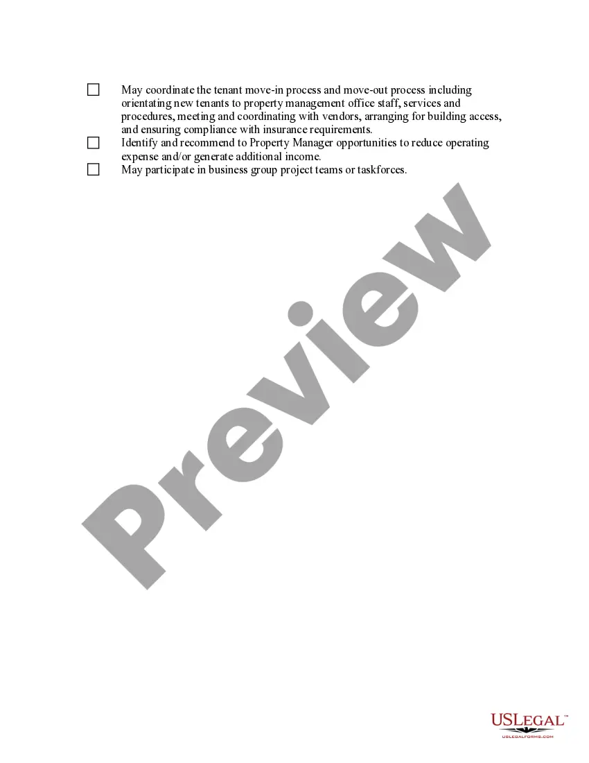Preview Assistant Property Manager Checklist