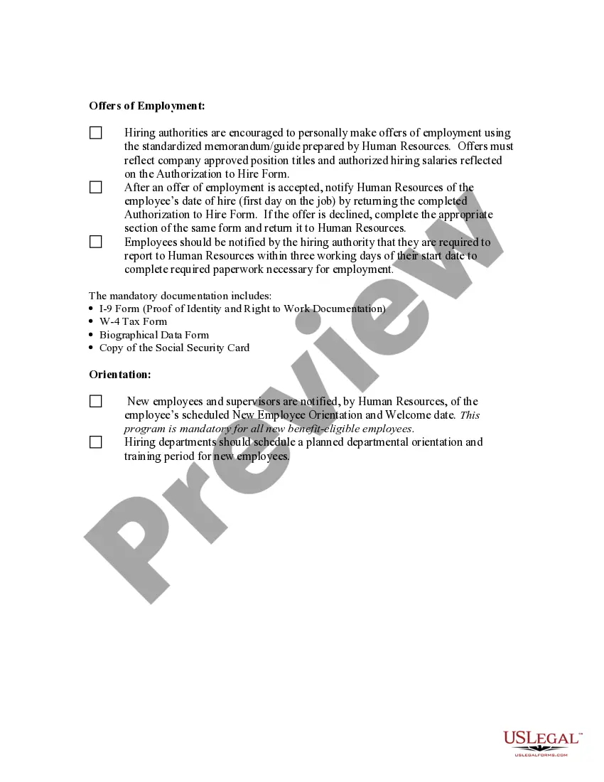 Get Checklist for Legal Hiring Process Preview Checklist for Legal Hiring Process