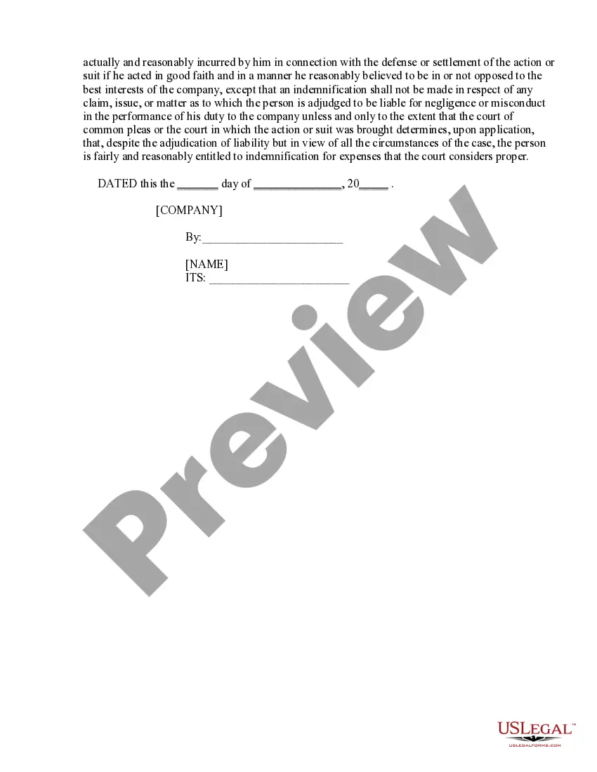 Preview Demand for Indemnity from a Limited Liability Company by Member