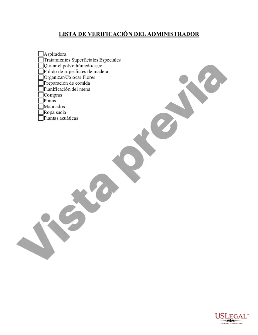 Preview Lista de verificación de ama de llaves