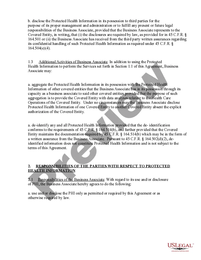 Preview HIPAA Business Associates Agreement for Telephone Answering Service