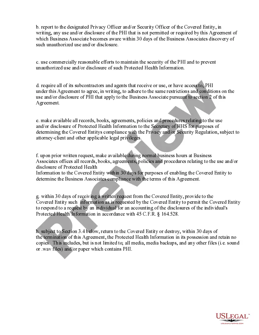 Preview HIPAA Business Associates Agreement for Telephone Answering Service